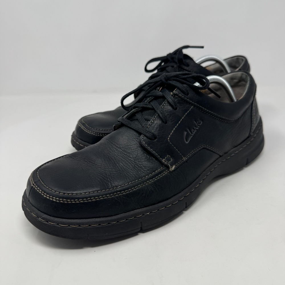 Clarks Black Leather Comfort Cushion Shoes Lace Up Oxford Men's‎ Size 11 M - Picture 12 of 16